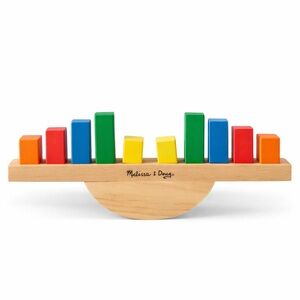 Melissa and Doug Balance Toy Rainbow Wooden Color Sorting Stem Learning Game